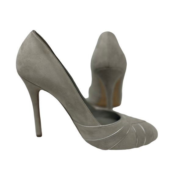 Ralph Lauren Collection Purple Label Gray Suede High Heels Size 7.5 - Picture 4 of 9